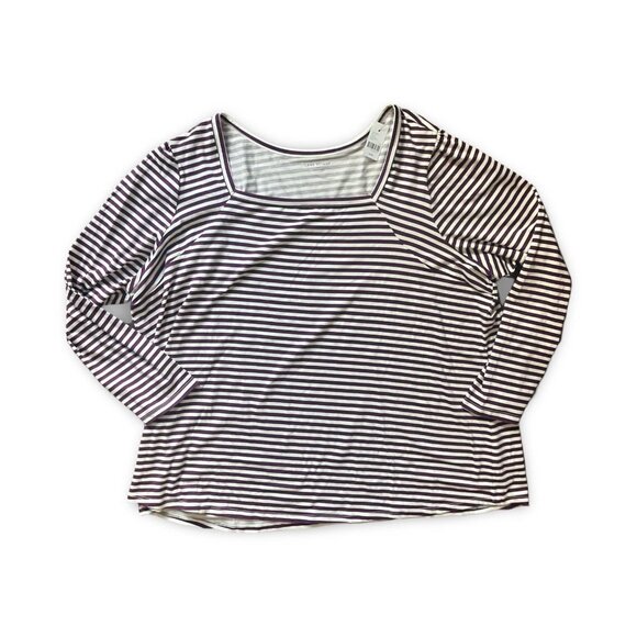 Lane Bryant Women's‎ Plus Size Purple Stripe Tunic Shirt Top Size 26 28 NWT - Picture 1 of 7